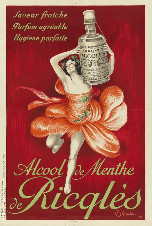 Alcool de Menthe Ricqlès (1924) — vintage Belle Époque poster by Ricqlès, Paris, fine art giclée print